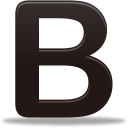 Glossy Black Letter B PNG image