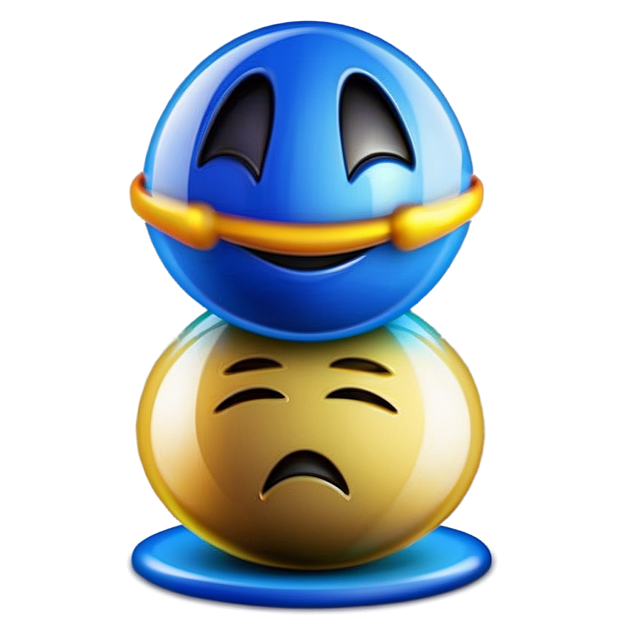 Glossy Blue Emoji Png Selection 85 PNG image