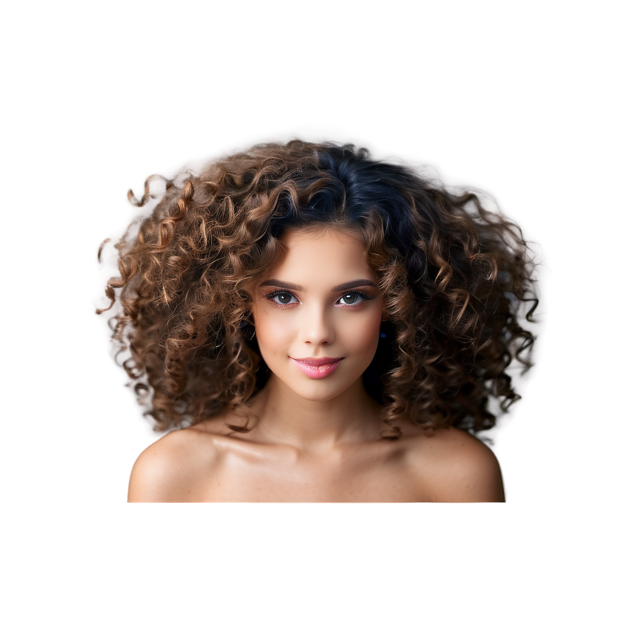 Glossy Curly Hair Look Png 05242024 PNG image