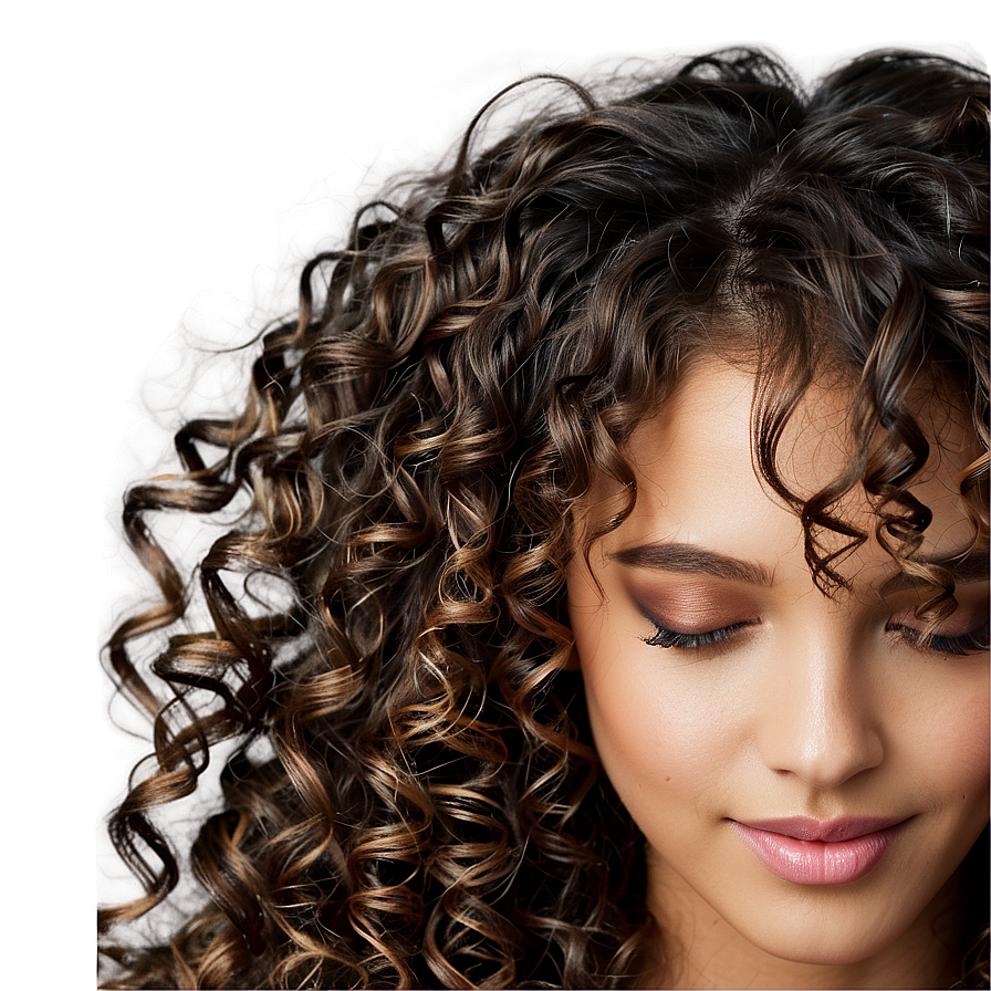 Glossy Curly Hair Look Png Ojg69 PNG image