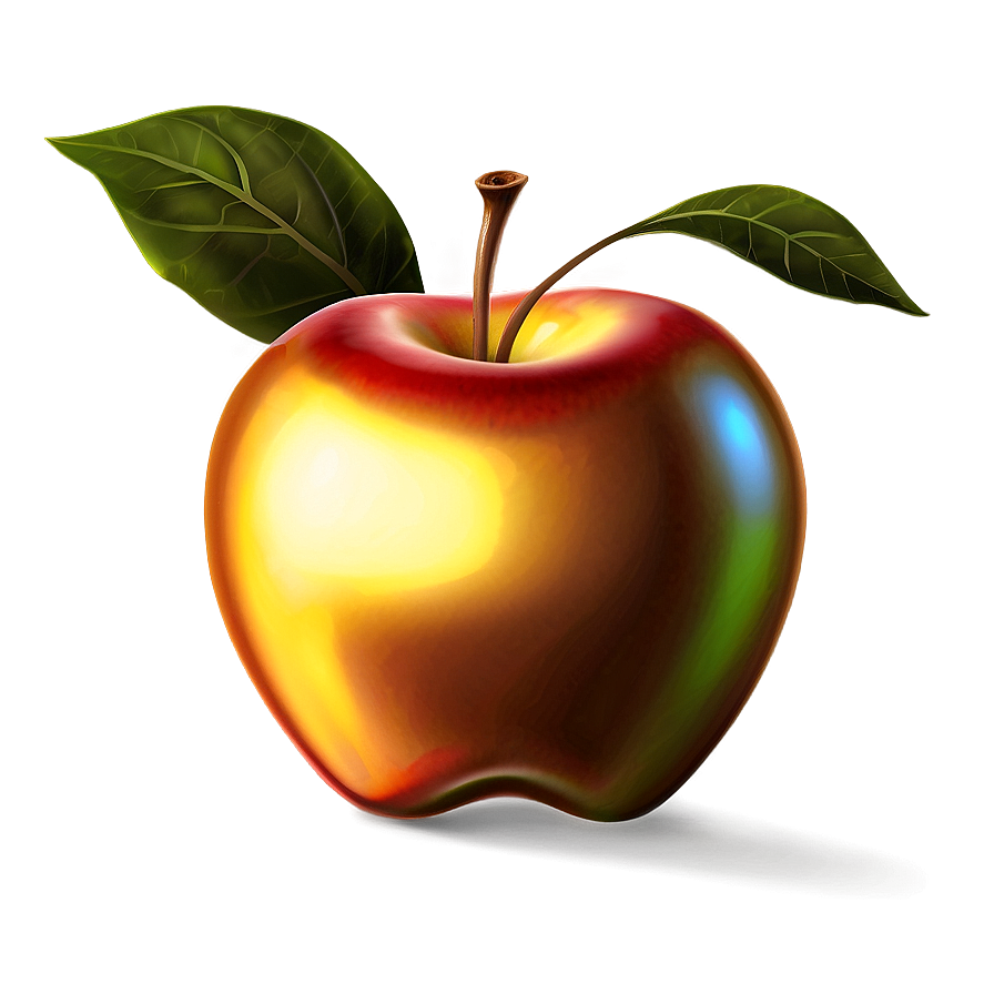 Glossy Golden Apple Png 06132024 PNG image