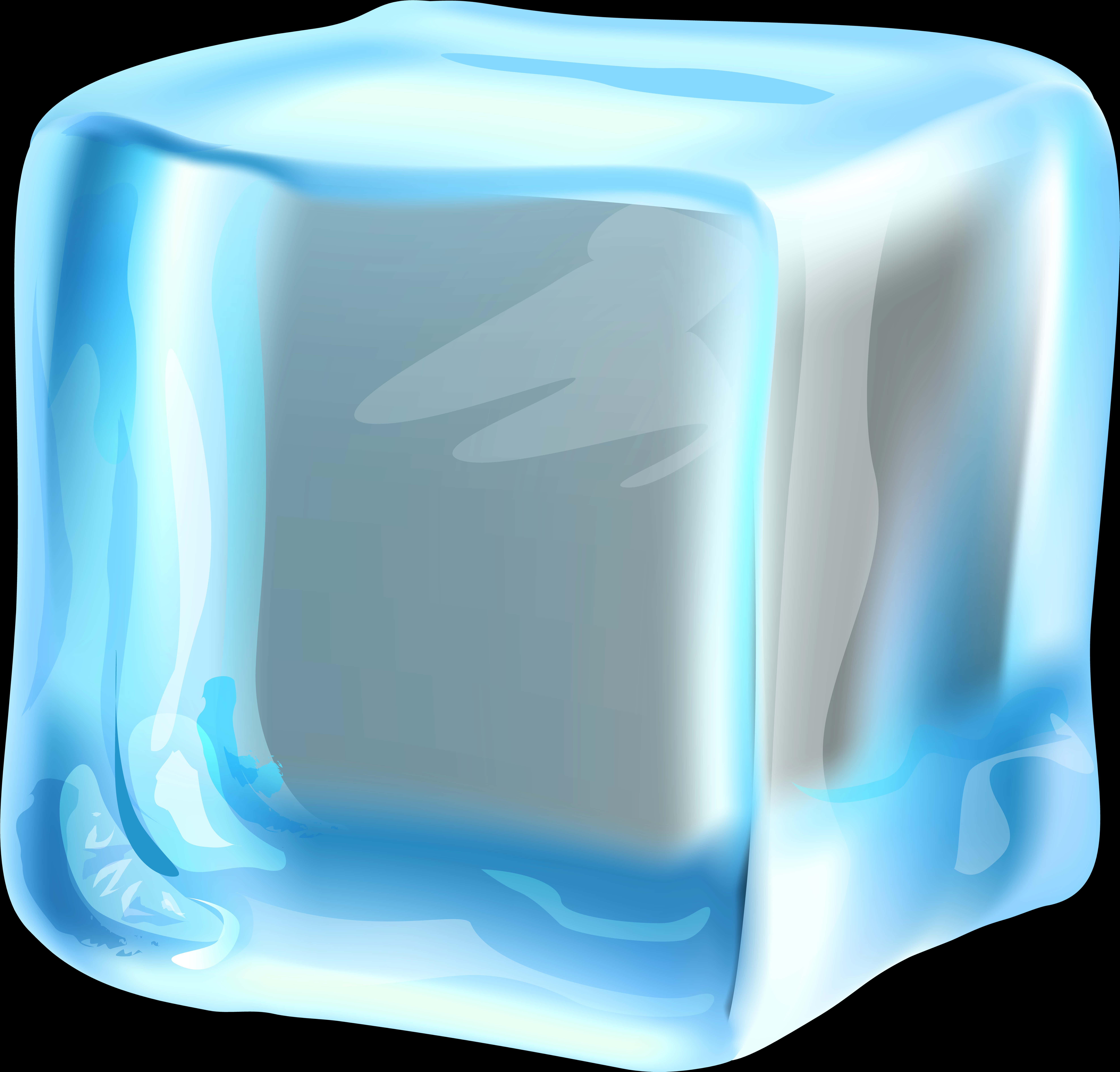 Glossy Ice Cube Illustration PNG image