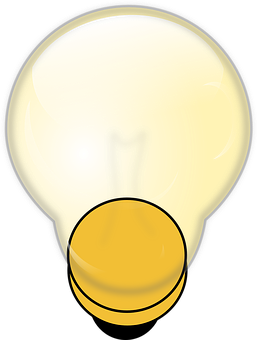 Glossy Light Bulb Graphic PNG image