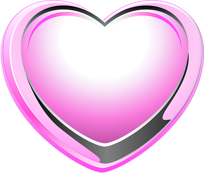 Glossy Pink Heart Graphic PNG image