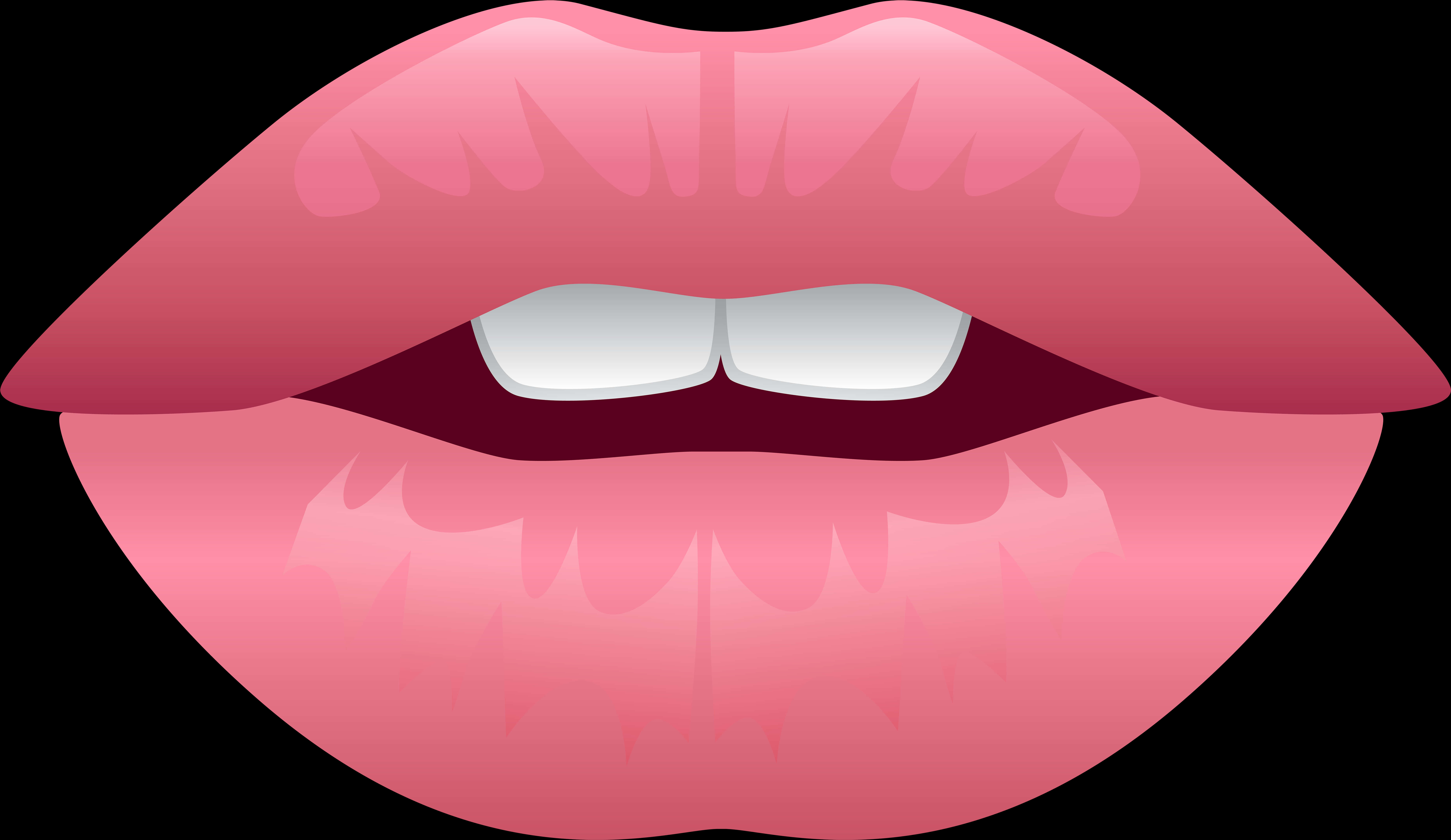Glossy Pink Lips Vector Illustration PNG image