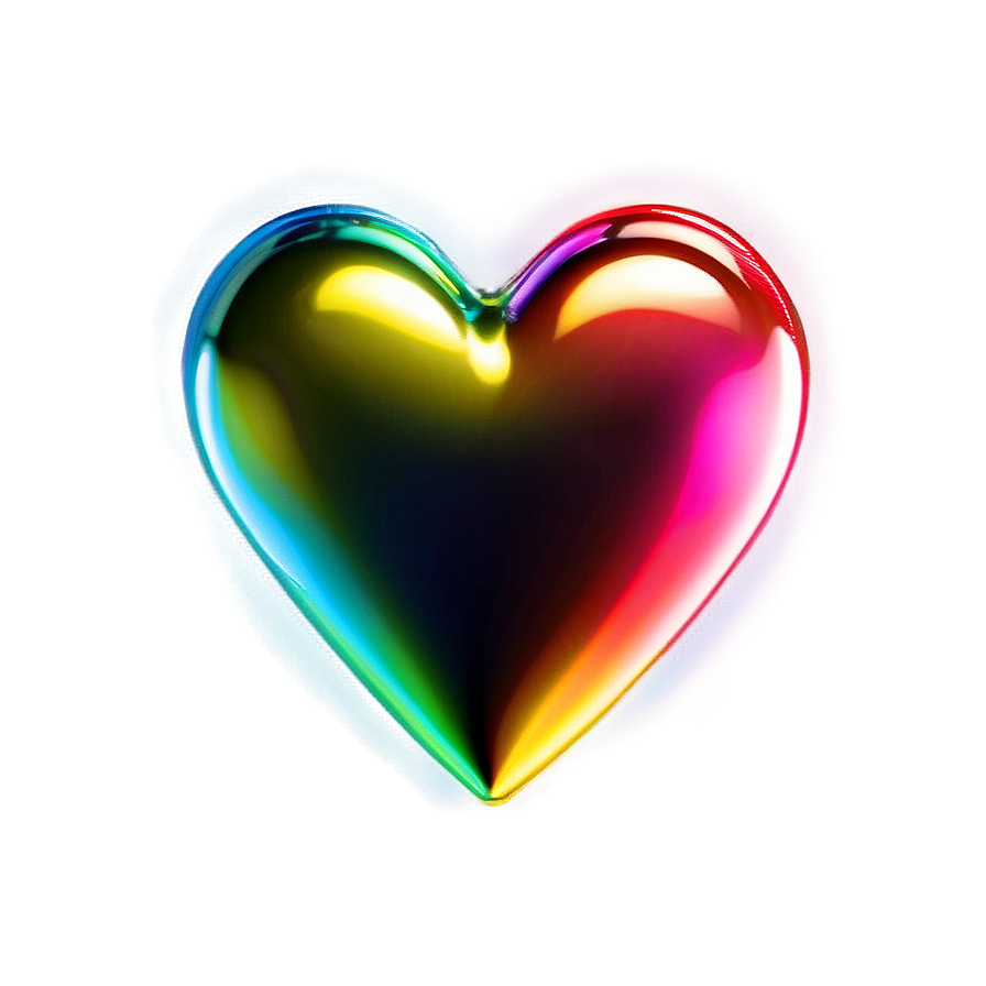 Glossy Rainbow Heart Png 06252024 PNG image