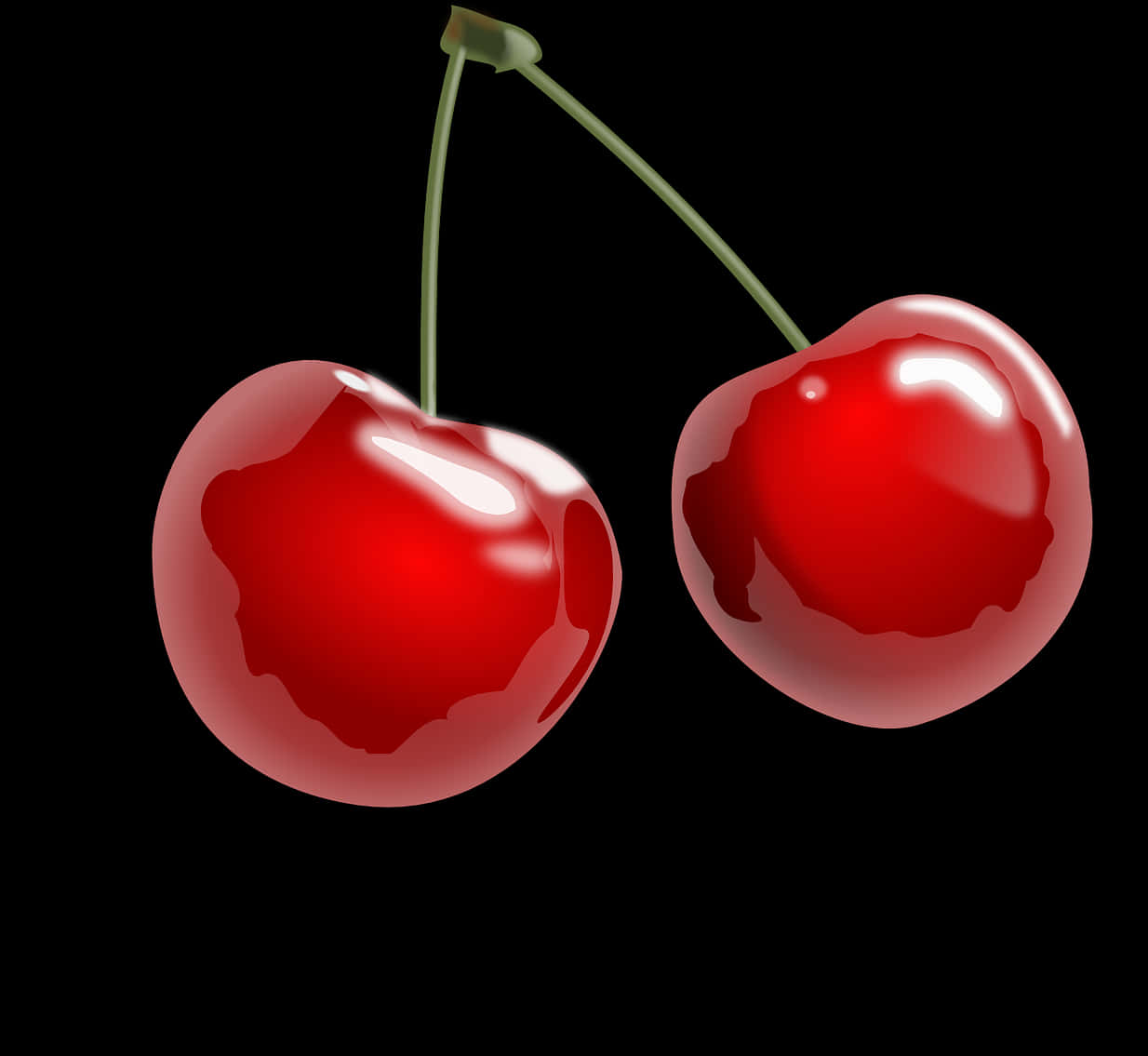 Glossy Red Cherries PNG image