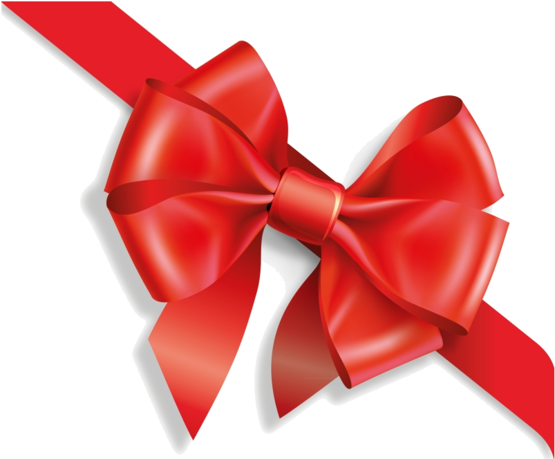 Glossy Red Gift Bow PNG image