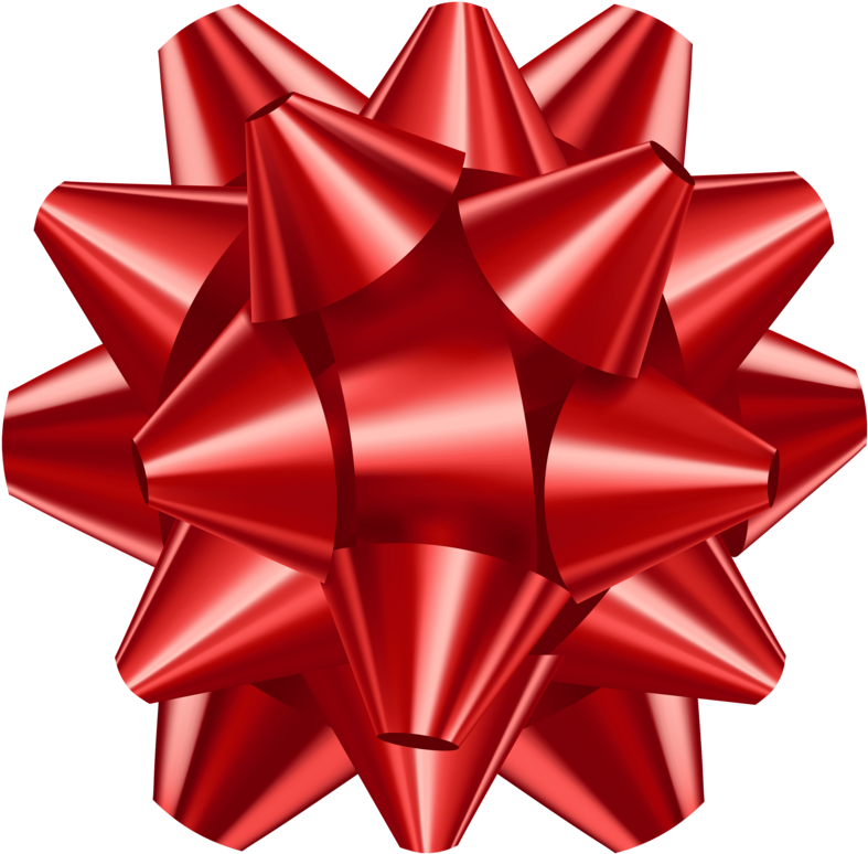 Glossy Red Gift Bow PNG image