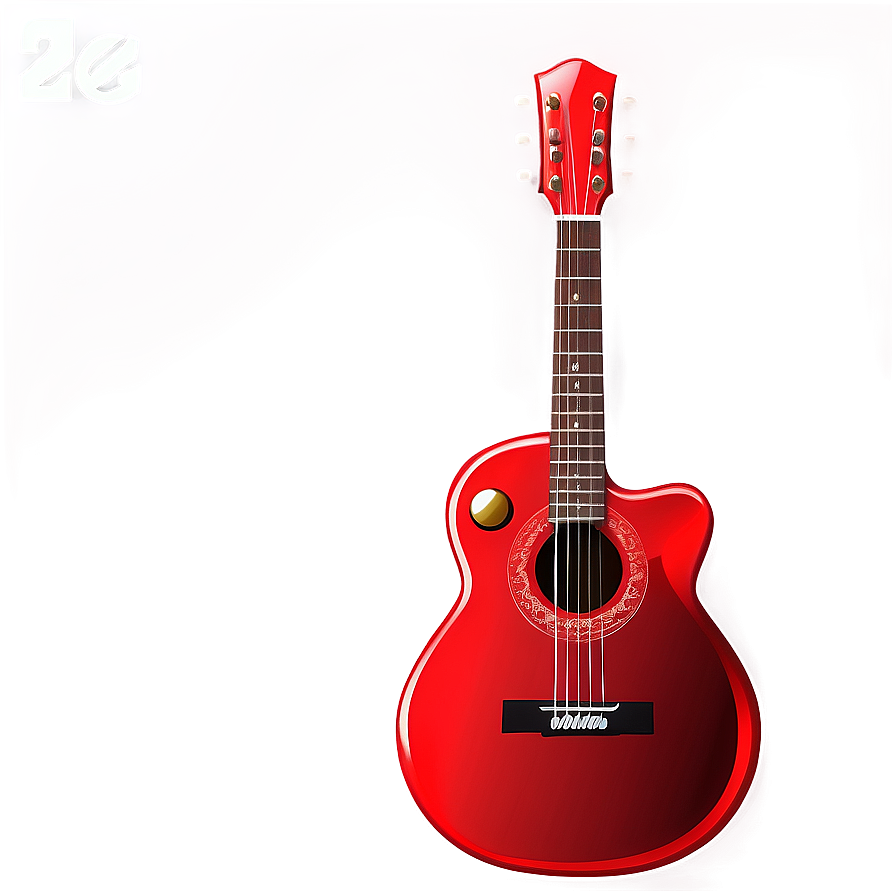 Glossy Red Guitar Png 06132024 PNG image