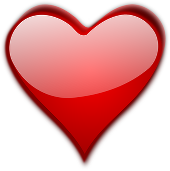 Glossy Red Heart Graphic PNG image