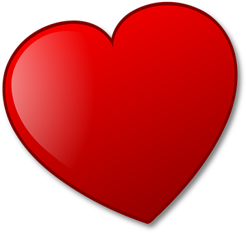 Glossy Red Heart Graphic PNG image