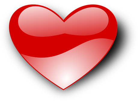 Glossy Red Heart Graphic PNG image