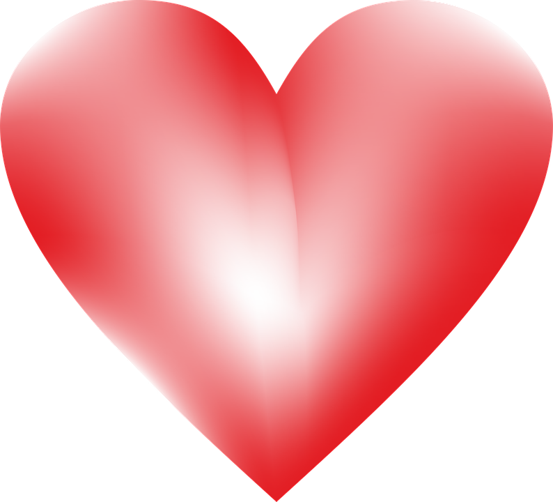 Glossy Red Heart Vector PNG image