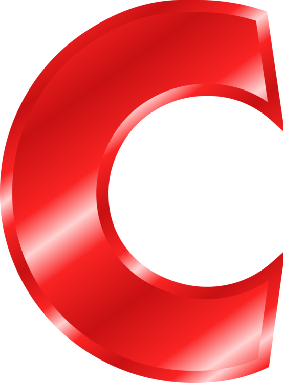 Glossy Red Letter C Graphic PNG image