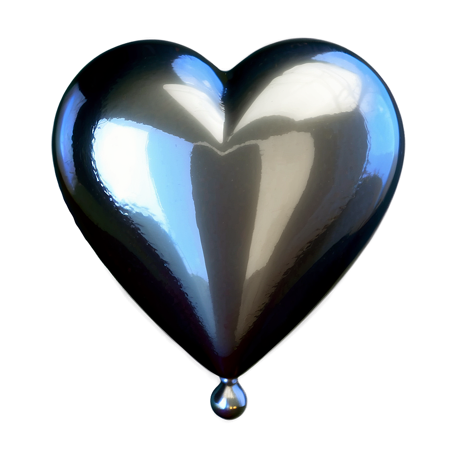 Glossy Silver Heart Png 06282024 PNG image