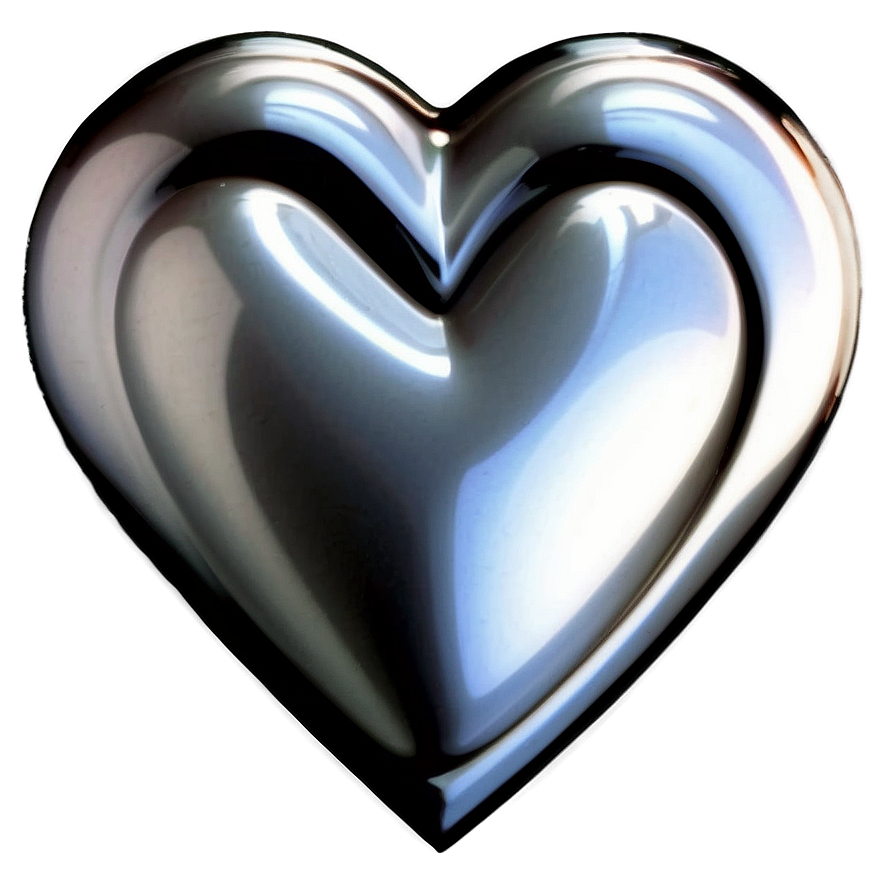 Glossy Silver Heart Png 31 PNG image