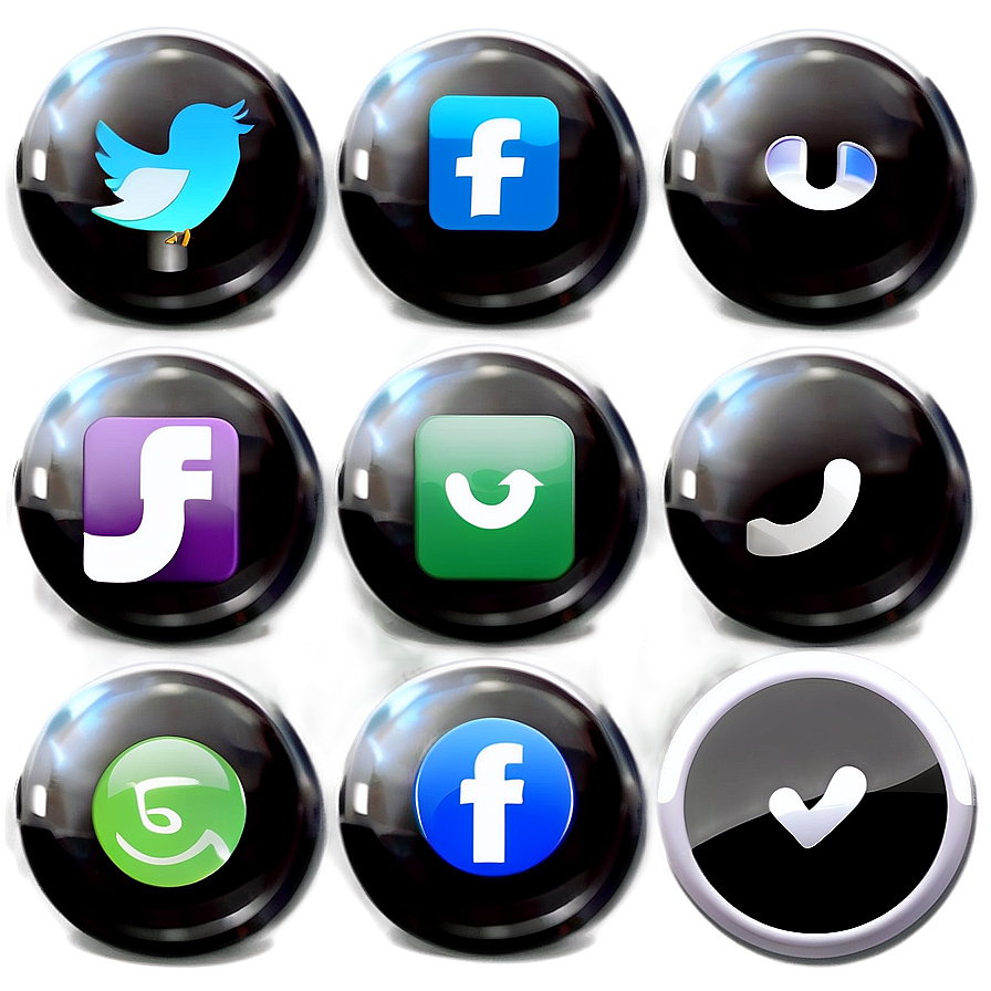 Glossy Social Media Icons Png Qsn88 PNG image