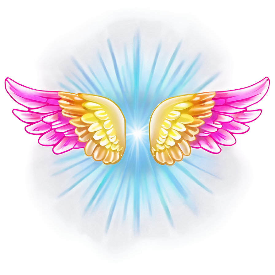 Glowing Angel Wings Outline Png Abc48 PNG image