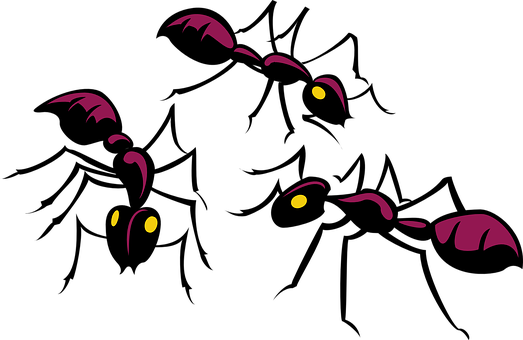 Glowing Ants Silhouette PNG image