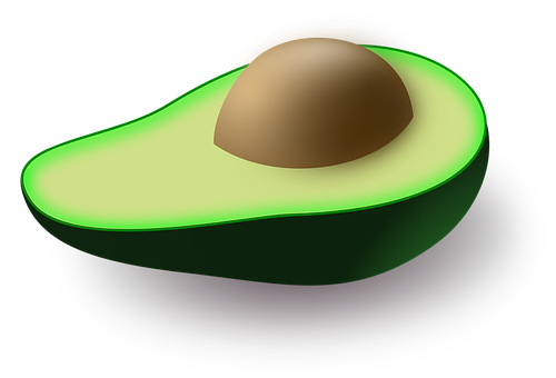 Glowing Avocado Half PNG image