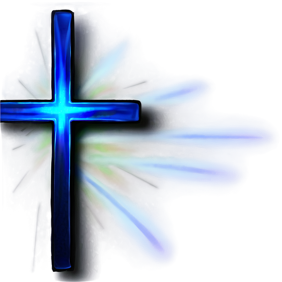 Glowing Blue Cross Emblem Png 06292024 PNG image