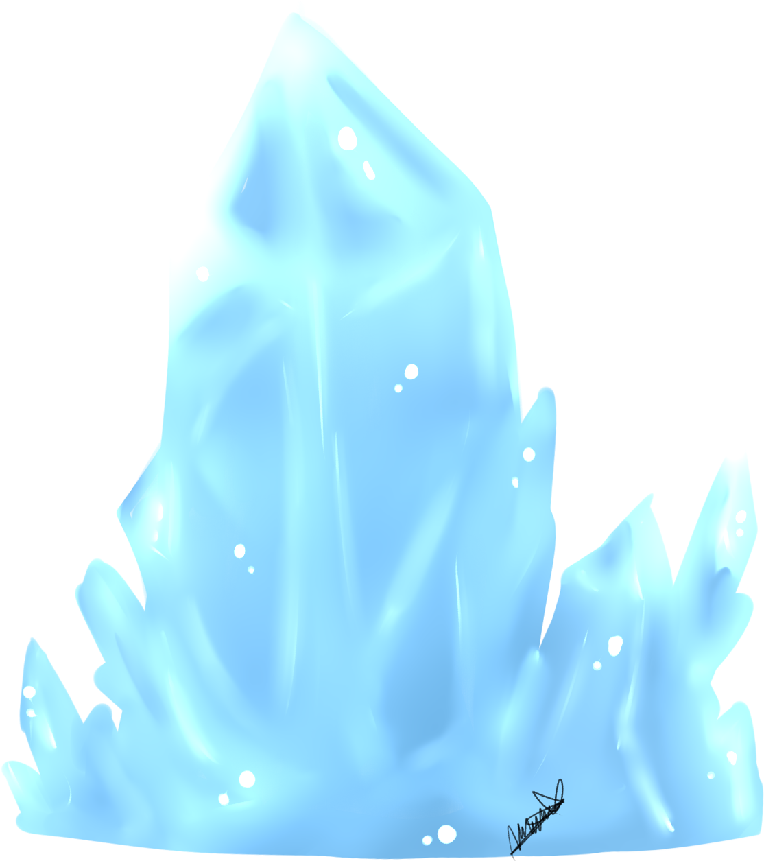 Glowing Blue Crystal Illustration PNG image