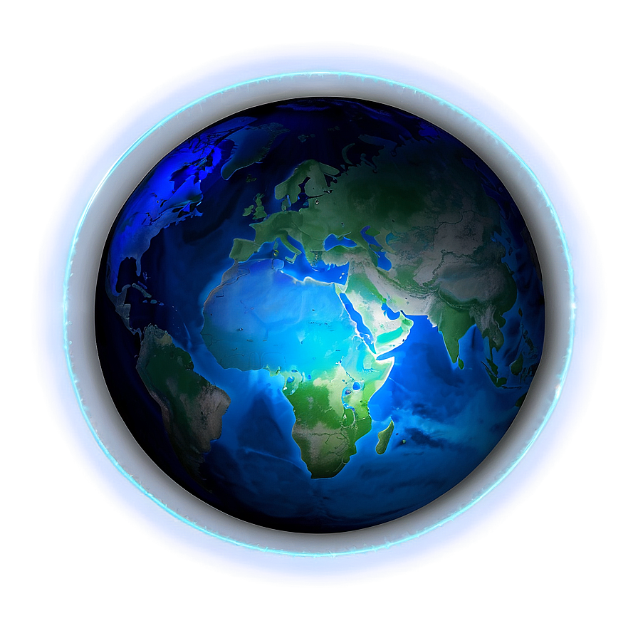 Glowing Blue Planet Picture Png Wse4 PNG image