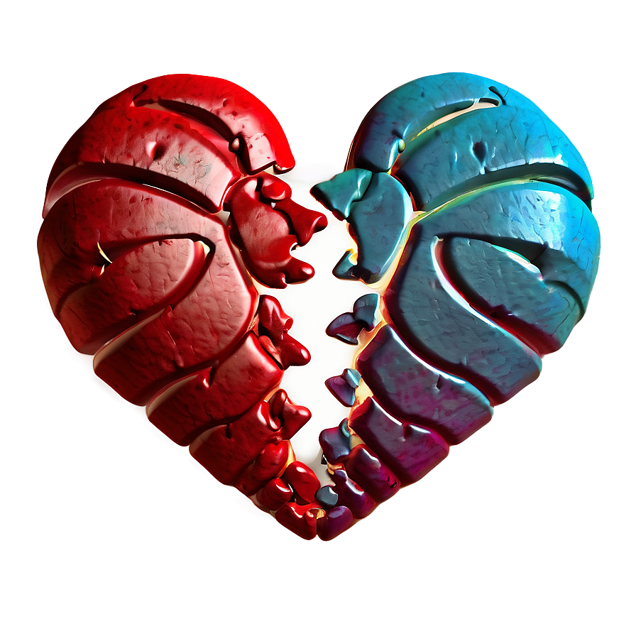 Glowing Broken Heart Png 05212024 PNG image