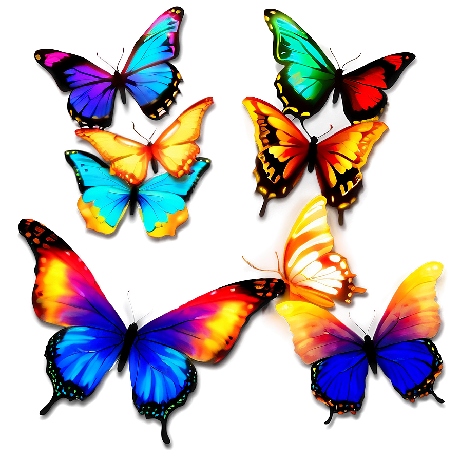 Glowing Butterflies Png Vkp PNG image