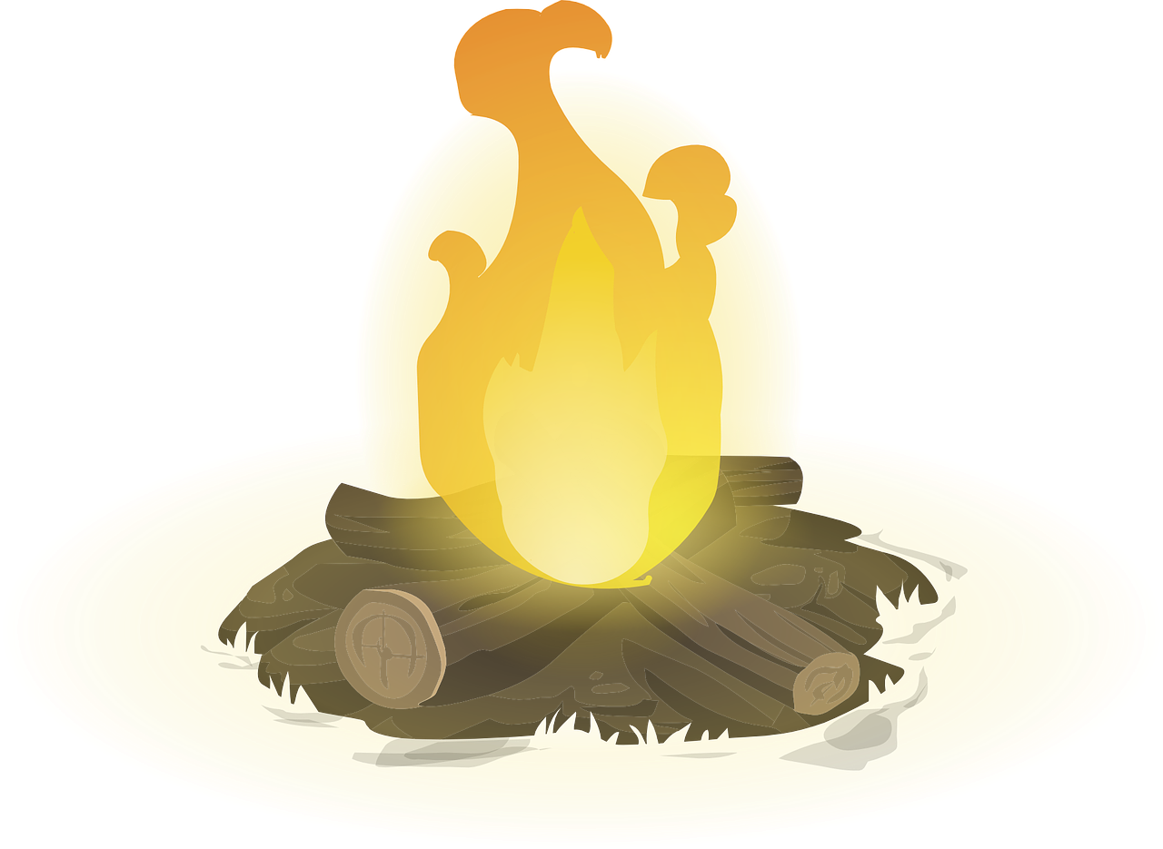 Glowing Campfire Illustration PNG image