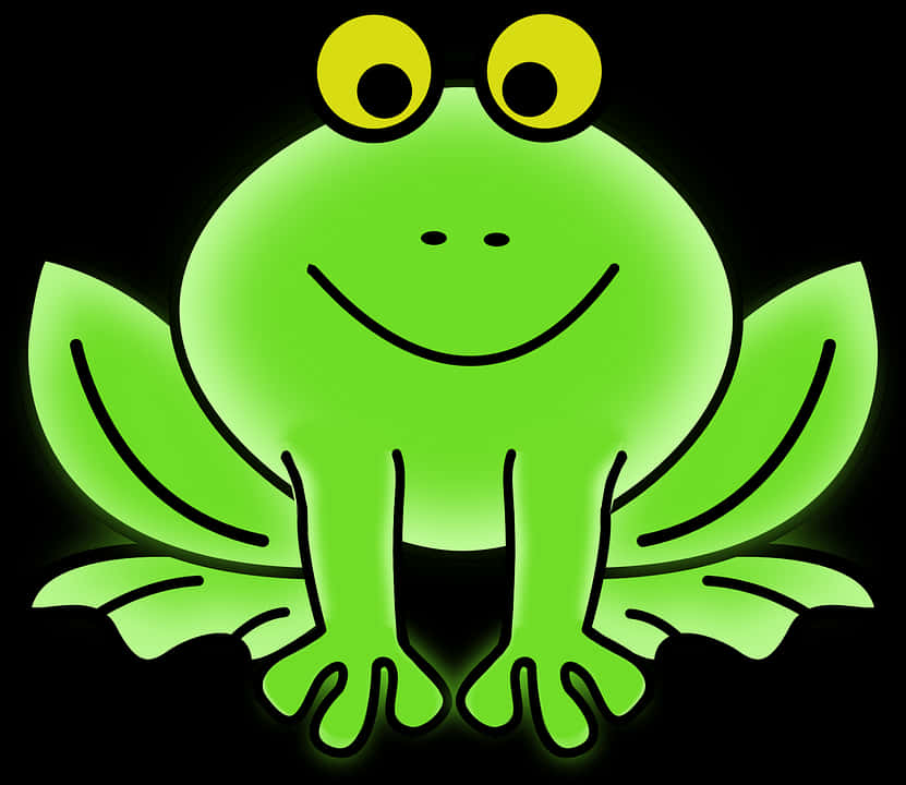 Glowing Cartoon Frog PNG image