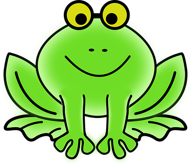 Glowing Cartoon Frog PNG image