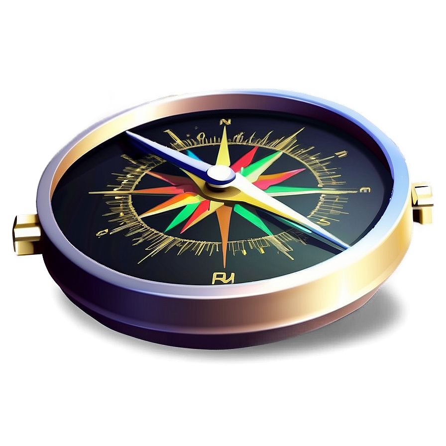 Glowing Compass In Dark Png 05042024 PNG image