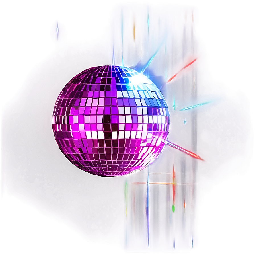 Glowing Disco Ball Illustration PNG image