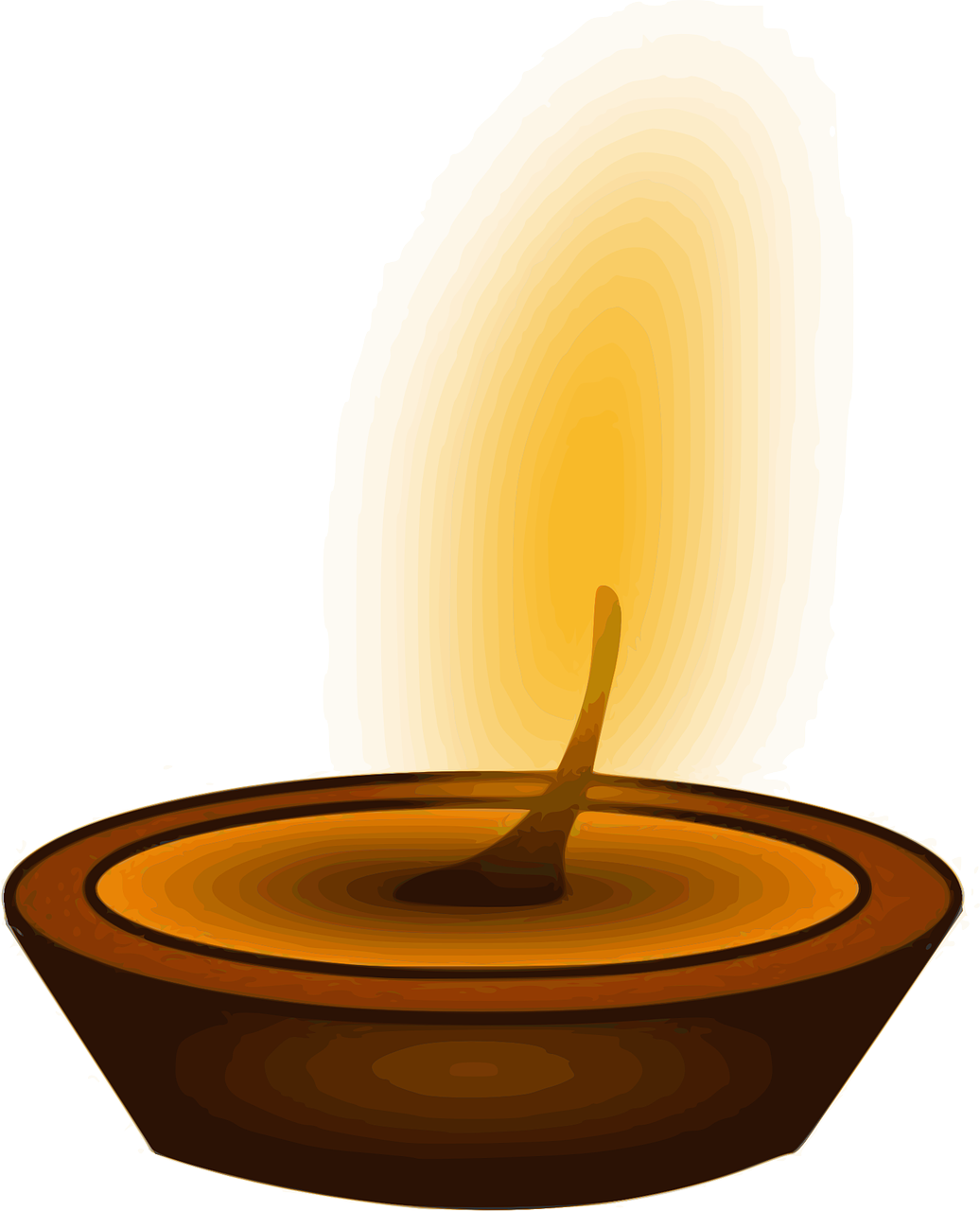 Glowing Diwali Diya Illustration PNG image