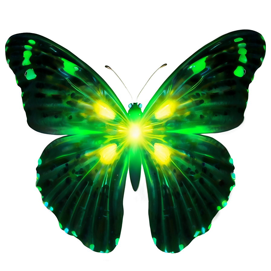 Glowing Green Butterfly Picture Png Ion PNG image