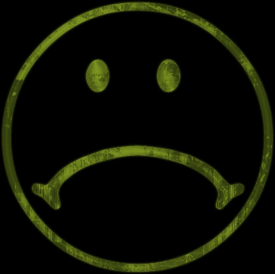 Glowing Green Frown Face PNG image