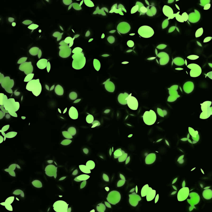 Glowing Green Leaves Pattern PNG image