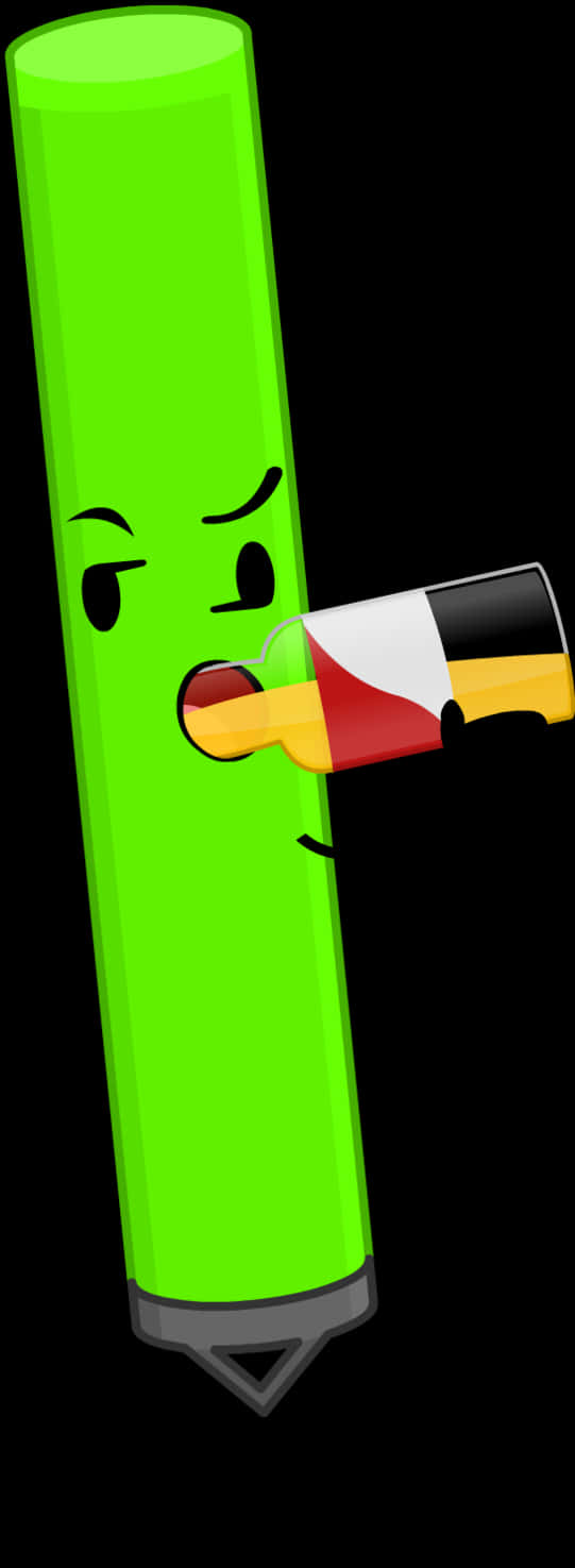 Glowing Green Marker Cartoon PNG image