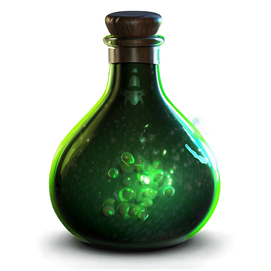 Glowing Green Potion Bottle Png Osb PNG image