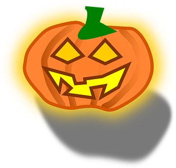 Glowing Halloween Pumpkin PNG image