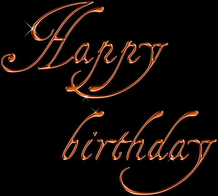 Glowing Happy Birthday Script PNG image