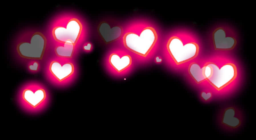 Glowing Hearts Bokeh Background PNG image