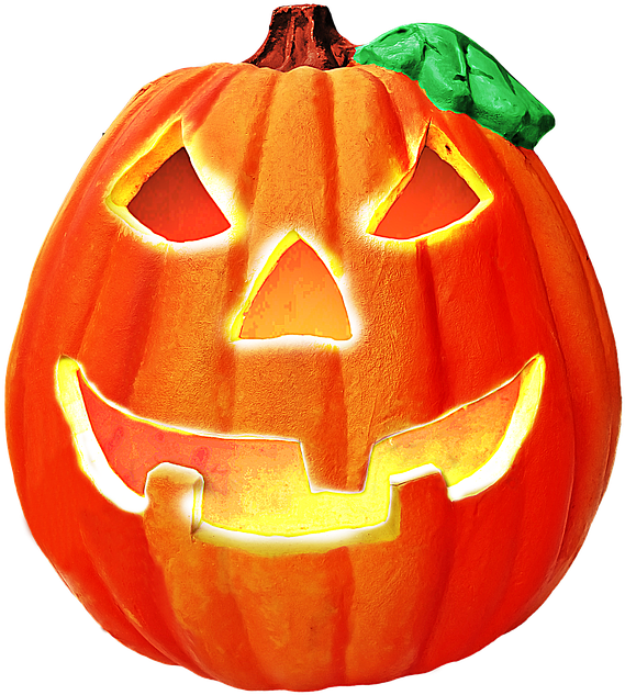 Glowing Jack O Lantern Halloween PNG image