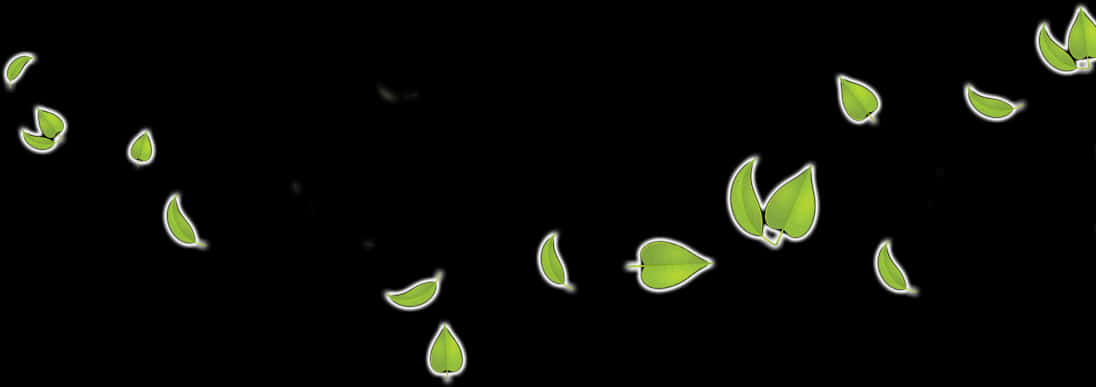 Glowing Leaves Fallingin Darkness PNG image