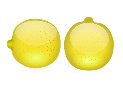 Glowing Lemon Halves PNG image