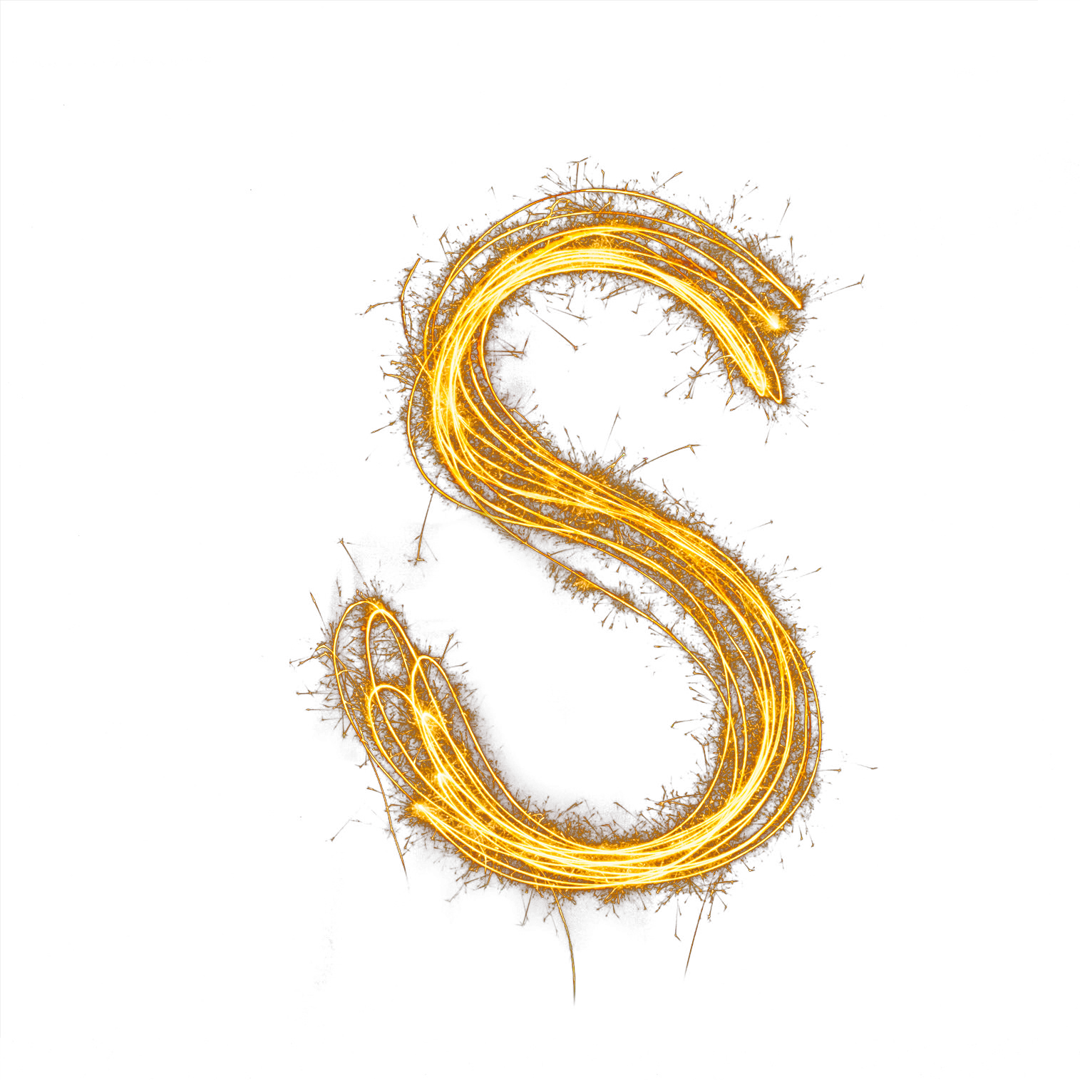 Glowing Letter S Fire Effect PNG image