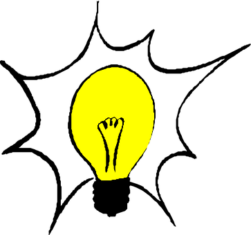 Glowing Lightbulb Illustration PNG image