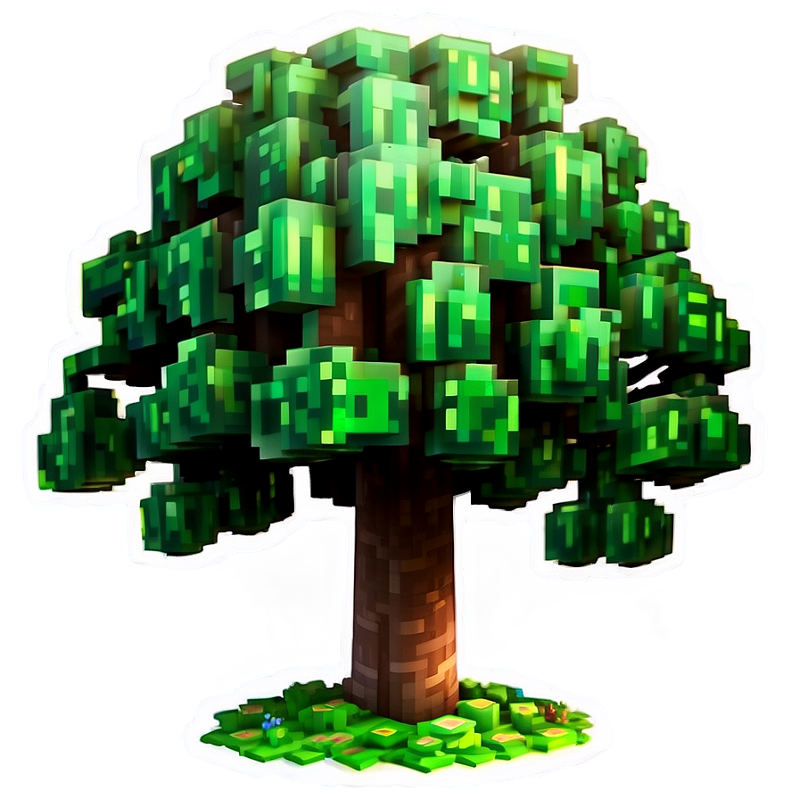 Glowing Minecraft Tree Png 06122024 PNG image